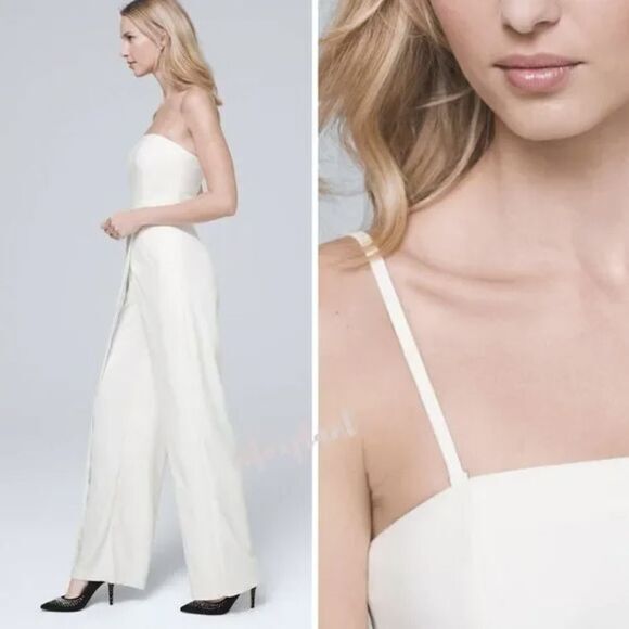 NEW White House Black Market Convertible Strapless Split-Leg Jumpsuit, 10 - Picture 2 of 15